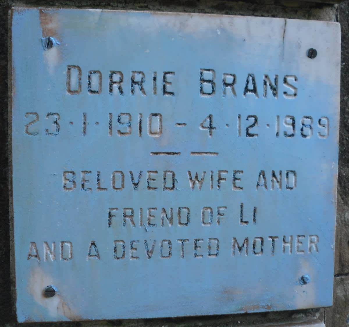 BRANS Dorrie 1910-1989
