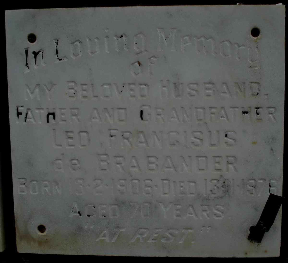 BRABANDER Leo Francisus, de 1906-1976