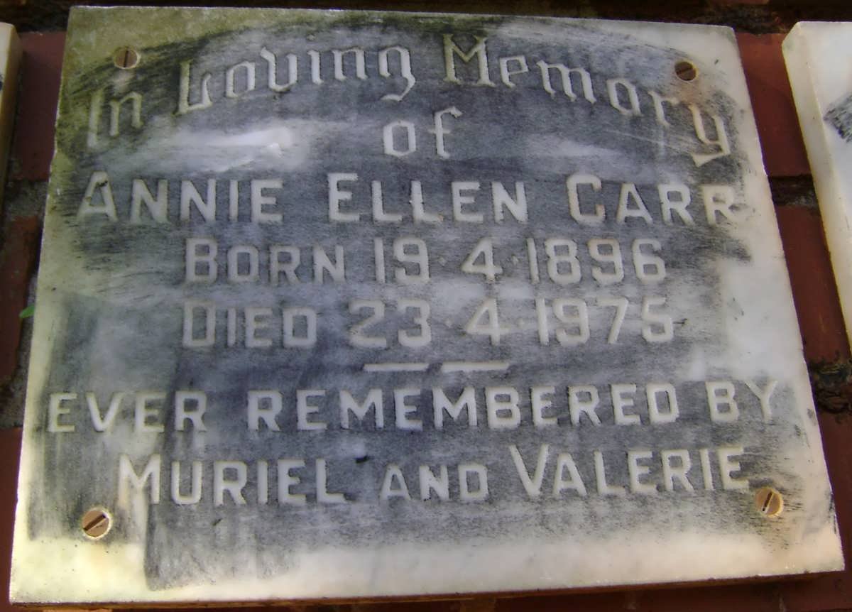 CARR Annie Ellen 1896-1975
