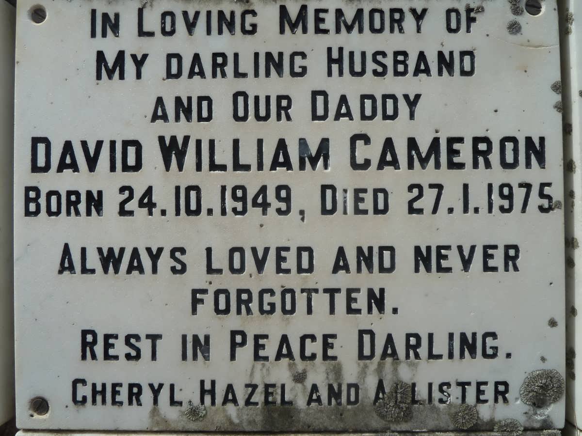 CAMERON David William 1949-1975