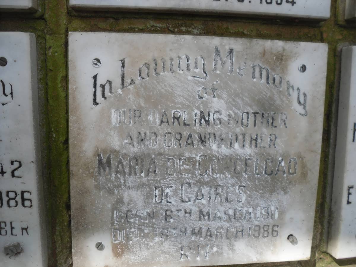 CAIRES Maria de Concelcao, de 1911-1986