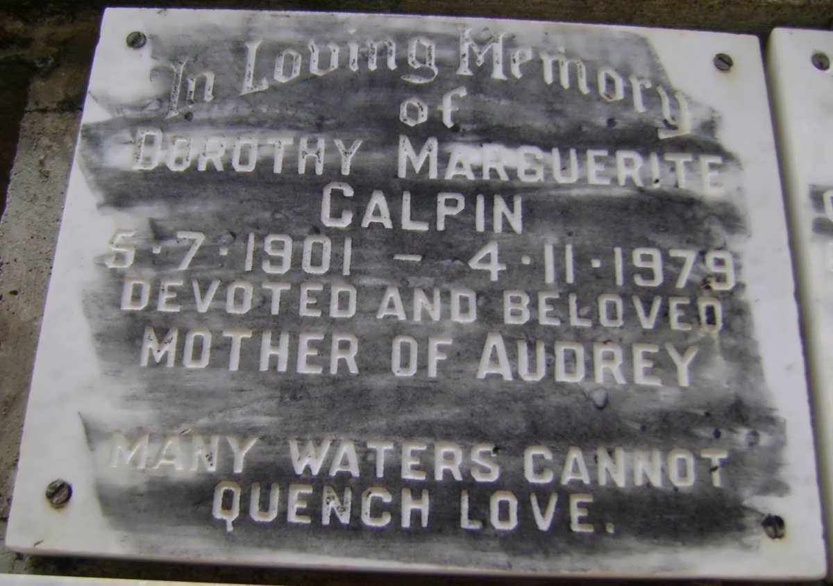 CALPIN Dorothy Marguerite 1901-1979