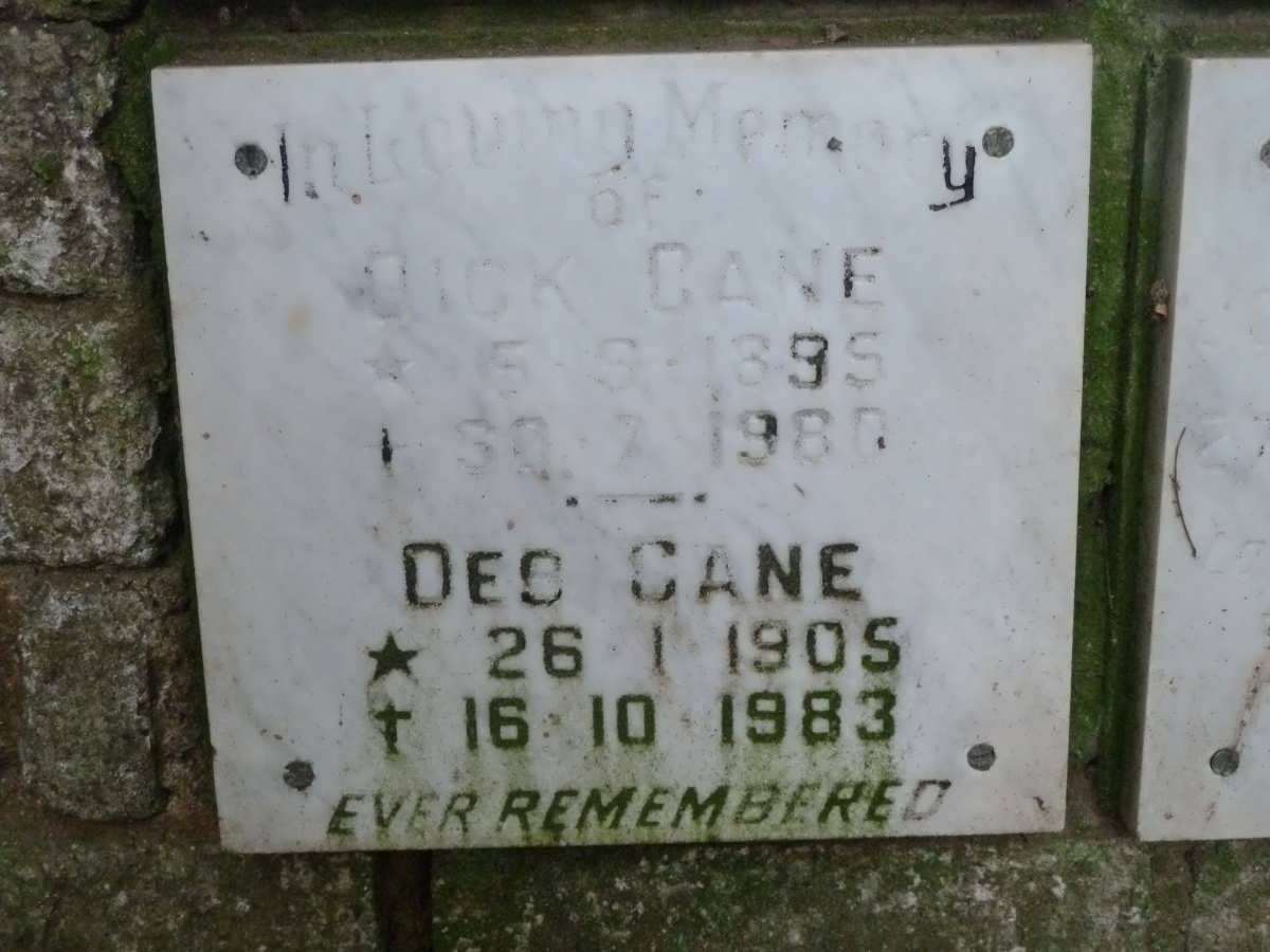 CANE Dick 1895-1980 &amp; Des 1905-1983