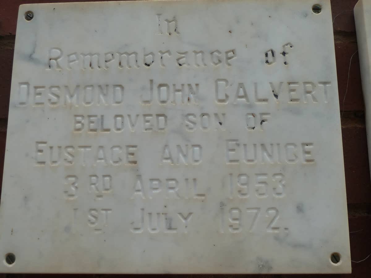 CALVERT Desmond John 1953-1972