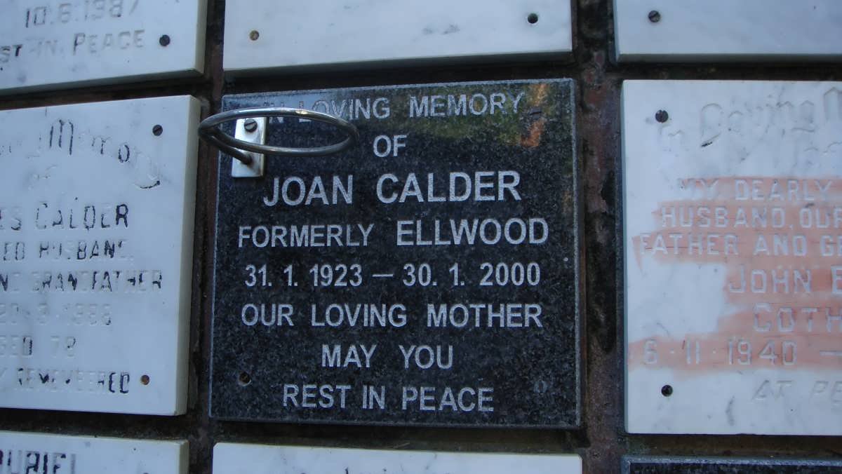 CALDER Joan formerly ELLWOOD 1923-2000