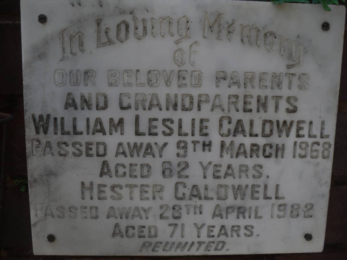 CALDWELL William Leslie -1968 &amp; Hester -1982