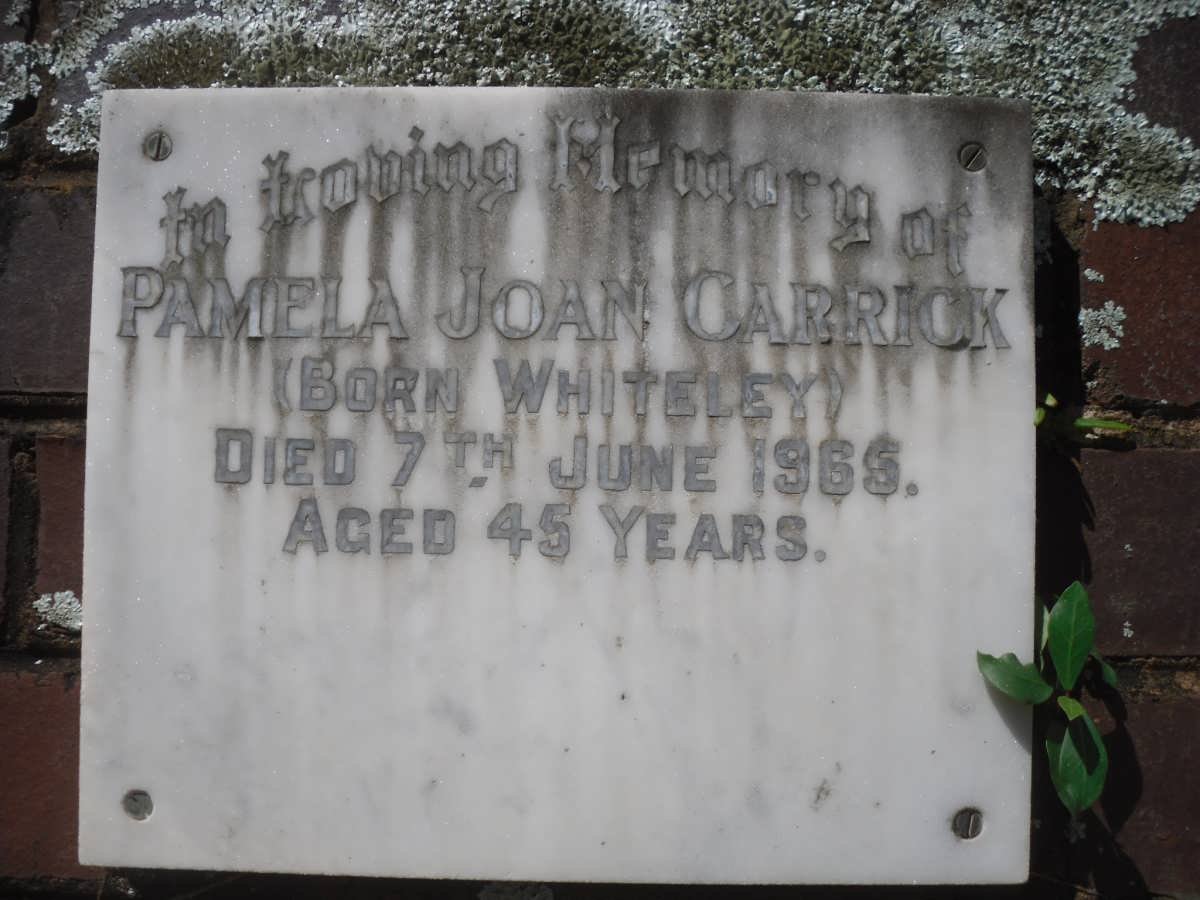 CARRICK Pamela Joan nee WHITELEY -1965