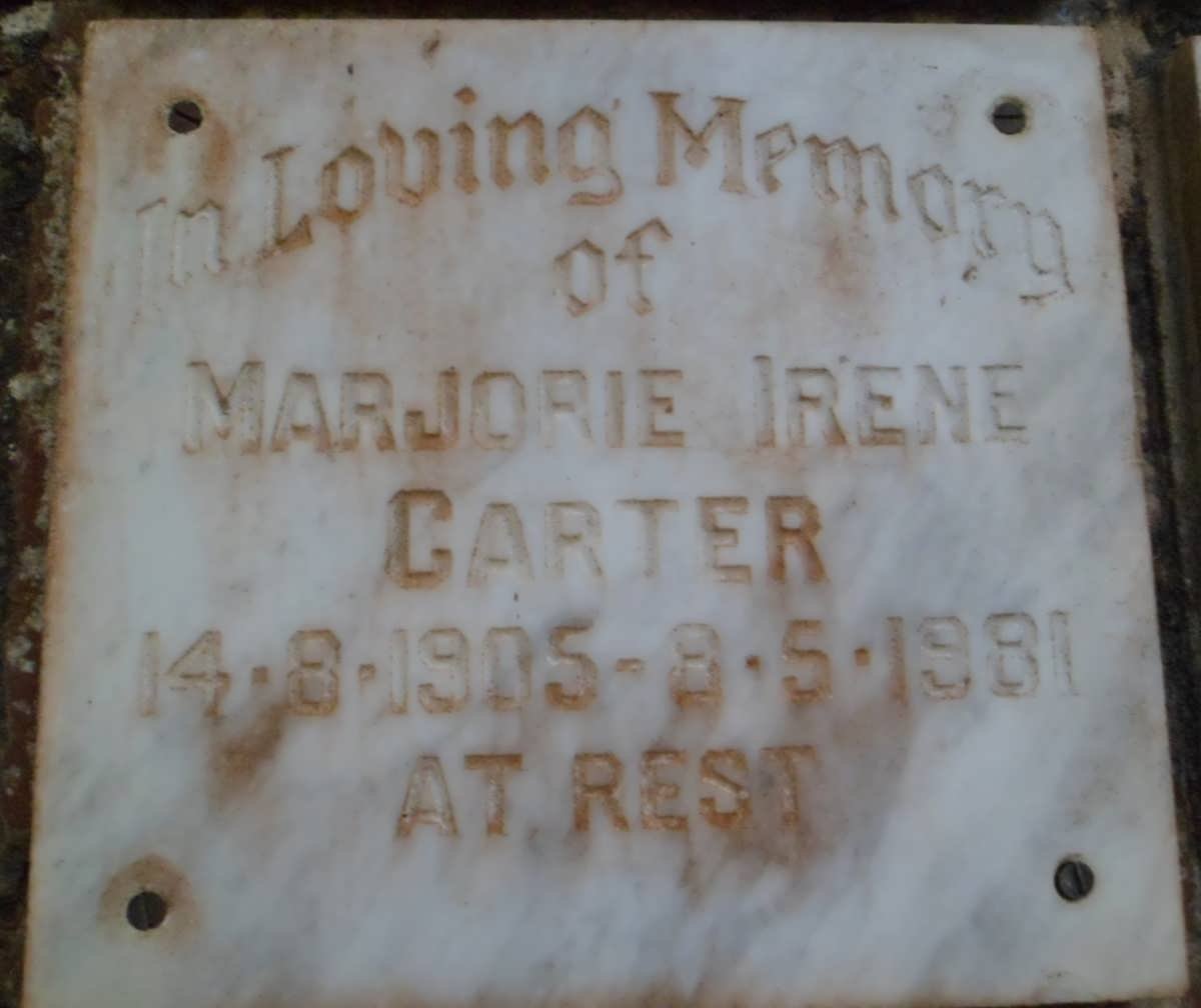 CARTER Marjorie Irene 1905-1981