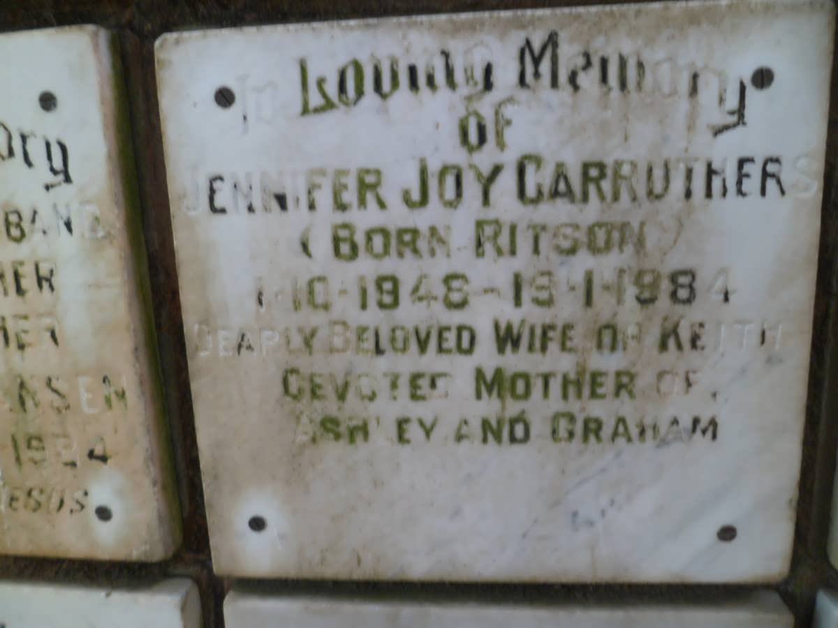 CARRUTHERS Jennifer Joy nee RITSON 1948-1984