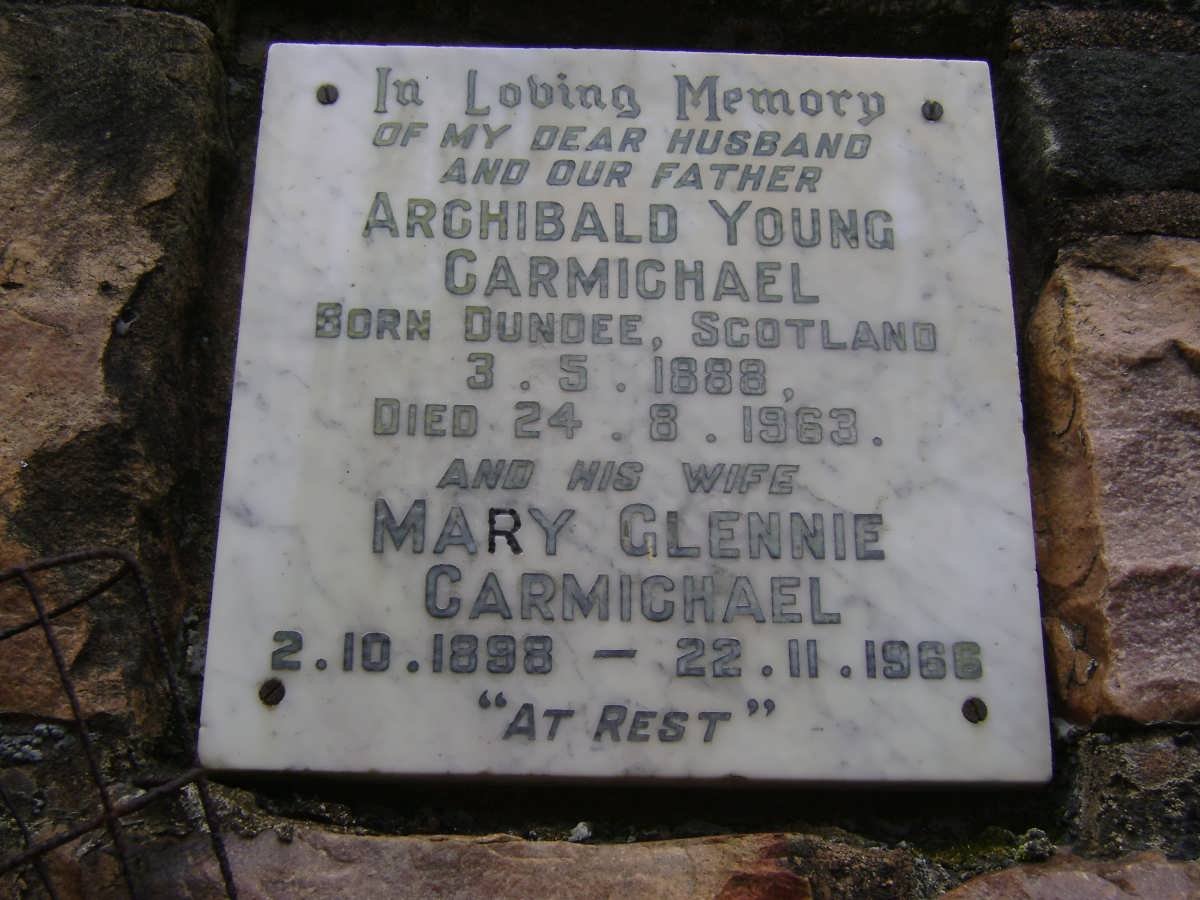 CARMICHAEL Archibald Young 1888-1963 &amp; Mary Glennie 1898-1966