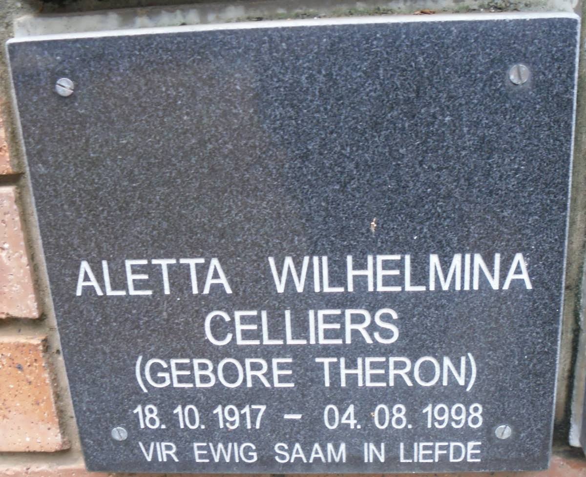 CELLIERS Aletta Wilhelmina nee THERON 1917-1998