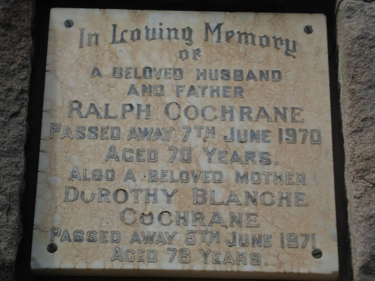 COCHRANE Ralph -1970 &amp; Dorothy Blanche -1971