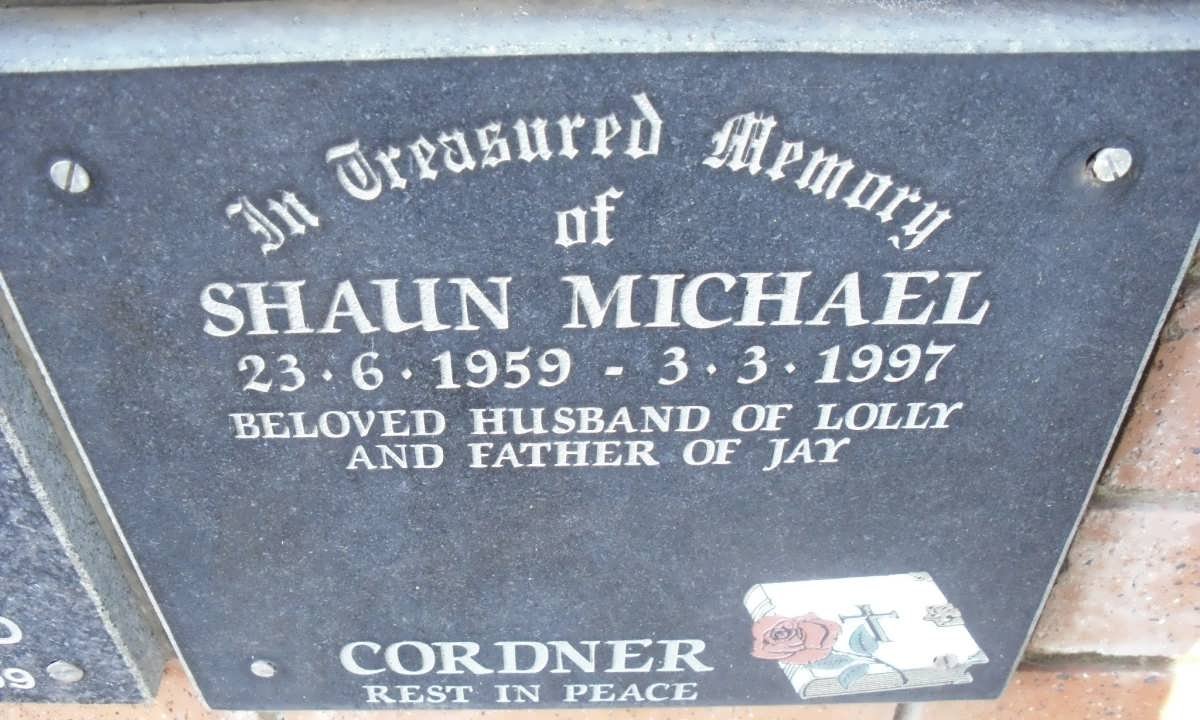 CORDNER Shaun Michael 1959-1997