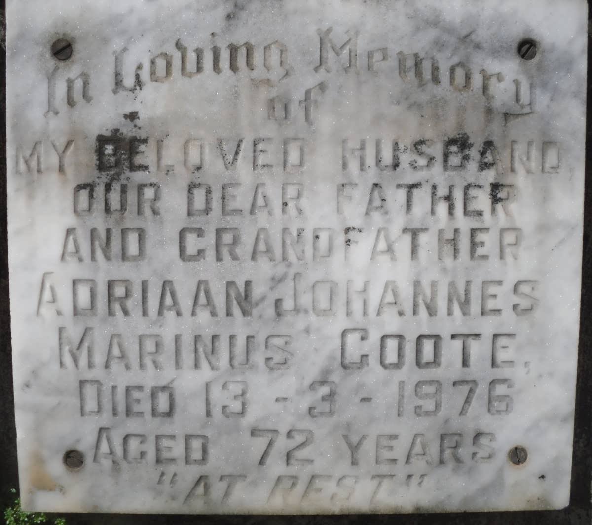 COOTE Adriaan Johannes Marinus -1976