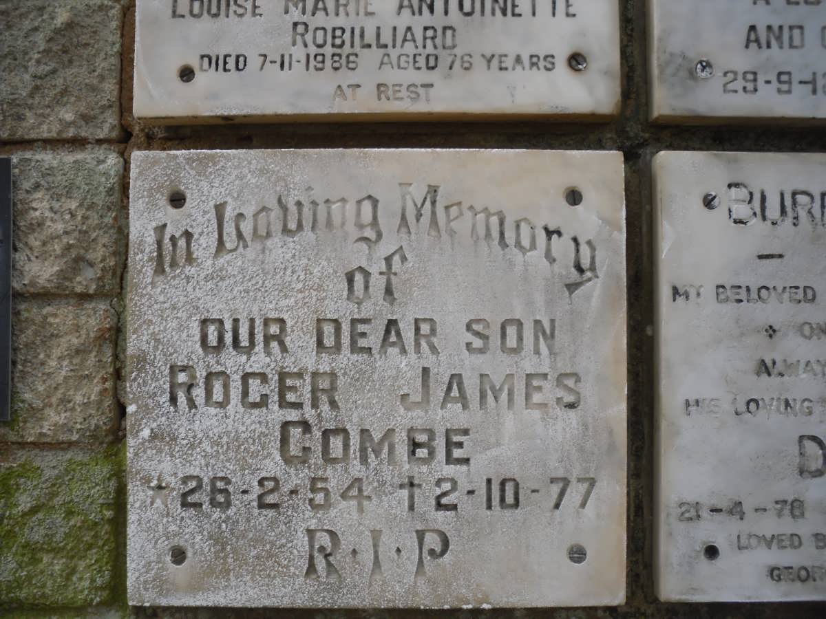 COMBE Roger James 1954-1977