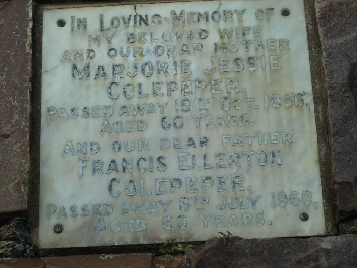 COLEPEPER Francis Ellerton -1960 &amp; Marjorie Jessie -1956