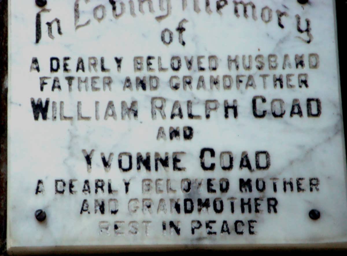 COAD William Ralph &amp; Yvonne