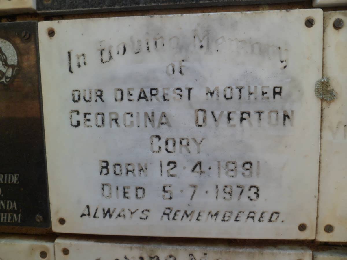 CORY Georgina Overton 1891-1973