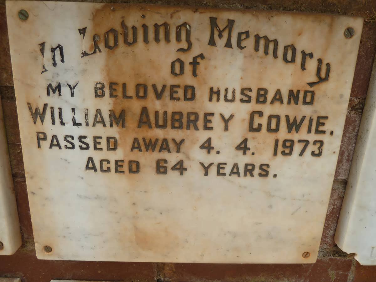 COWIE William Aubrey -1973