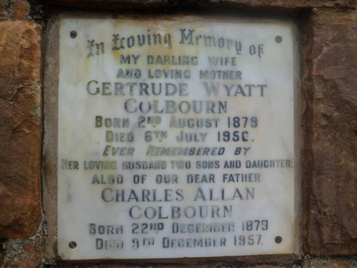 COLBOURN Charles Allan 1879-1957 &amp; Gertrude WYATT 1879-1956