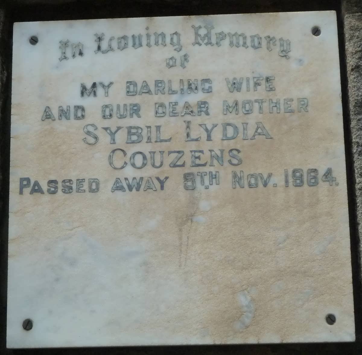 COUZENS Sybil Lydia -1964