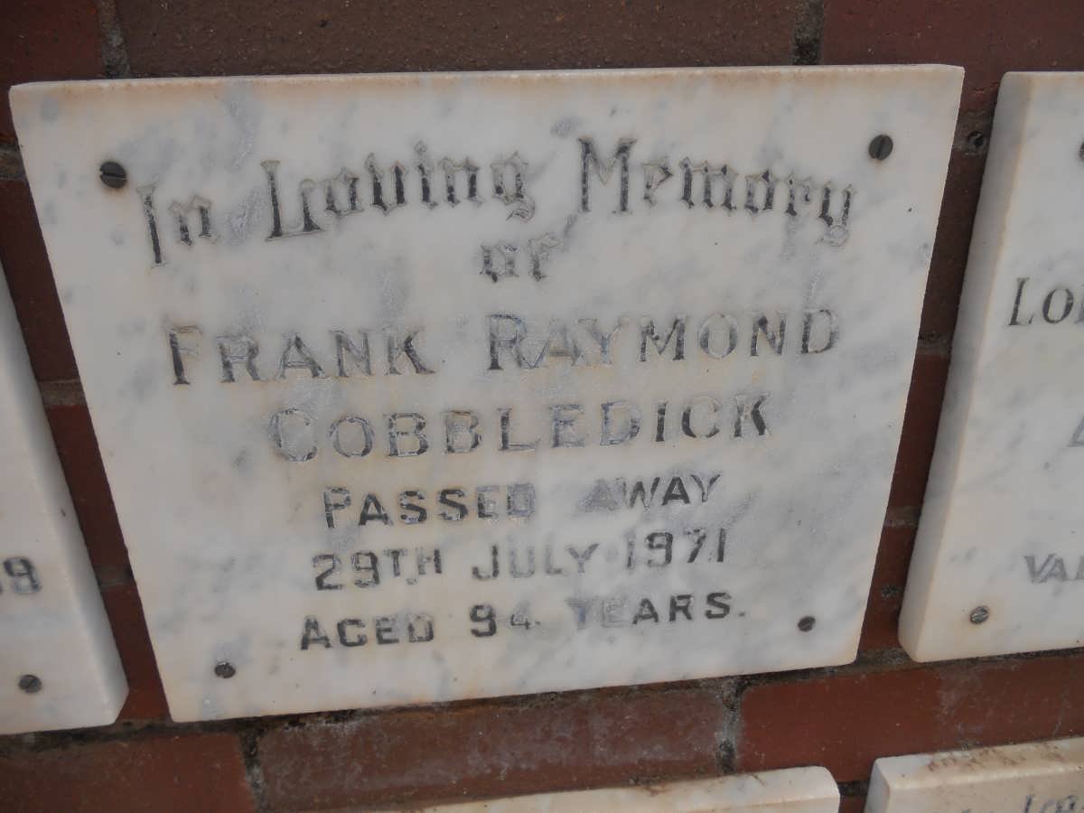 COBBLEDICK Frank Raymond -1971