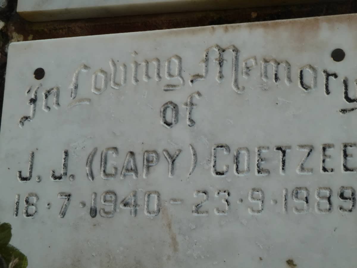 COETZEE J.J. 1940-1989