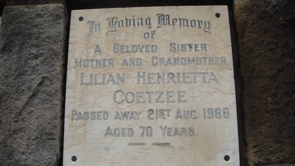 COETZEE Lilian Henrietta -1968