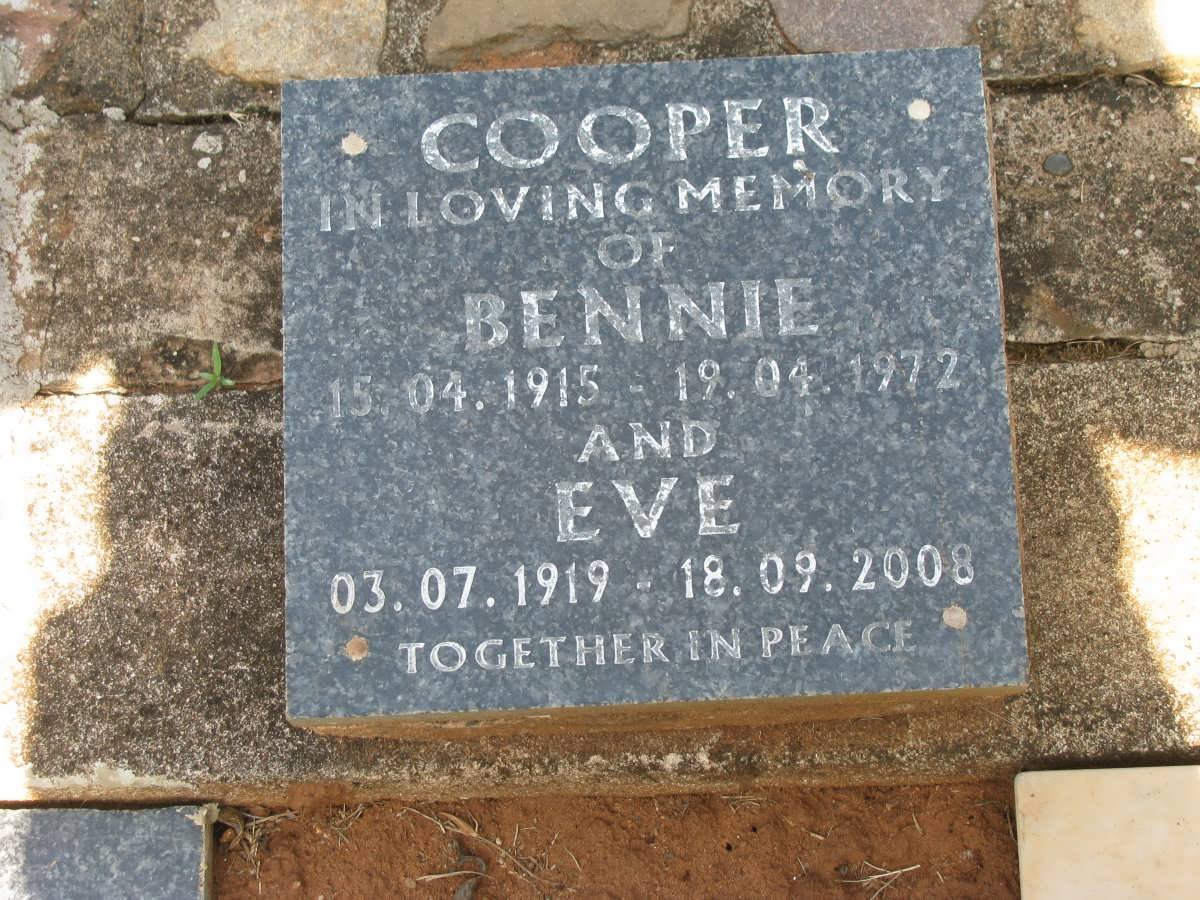 COOPER Bennie 1915-1972 &amp; Eve 1919-2008