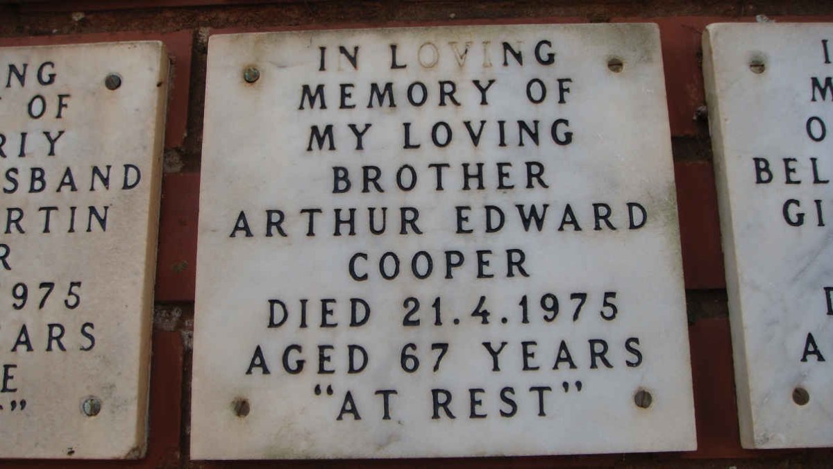 COOPER Arthur Edward -1975