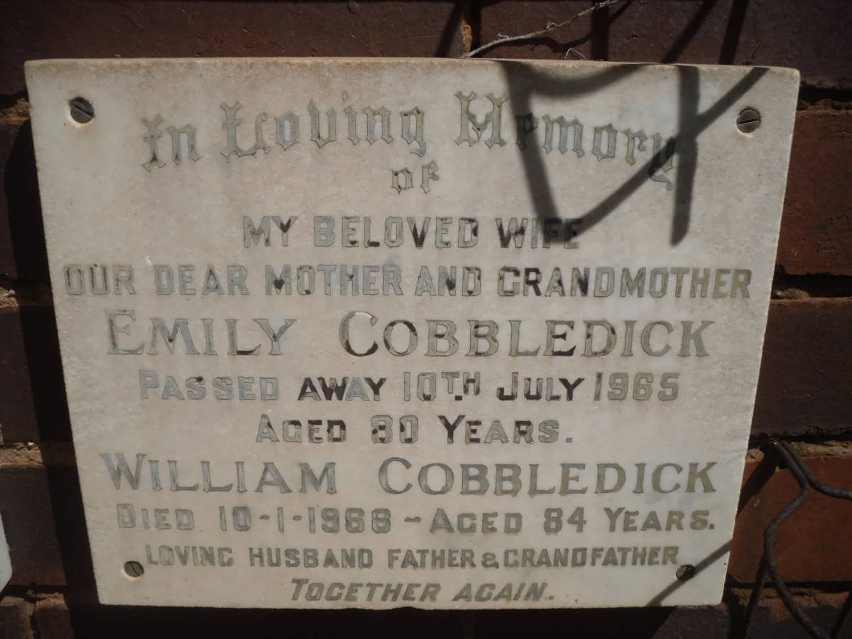 COBBLEDICK William -1968 &amp; Emily -1965