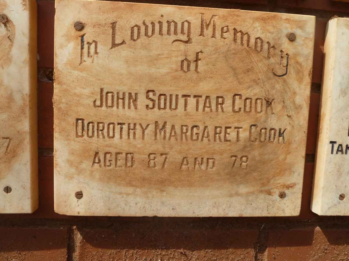 COOK John Souttar &amp; Dorothy Margaret