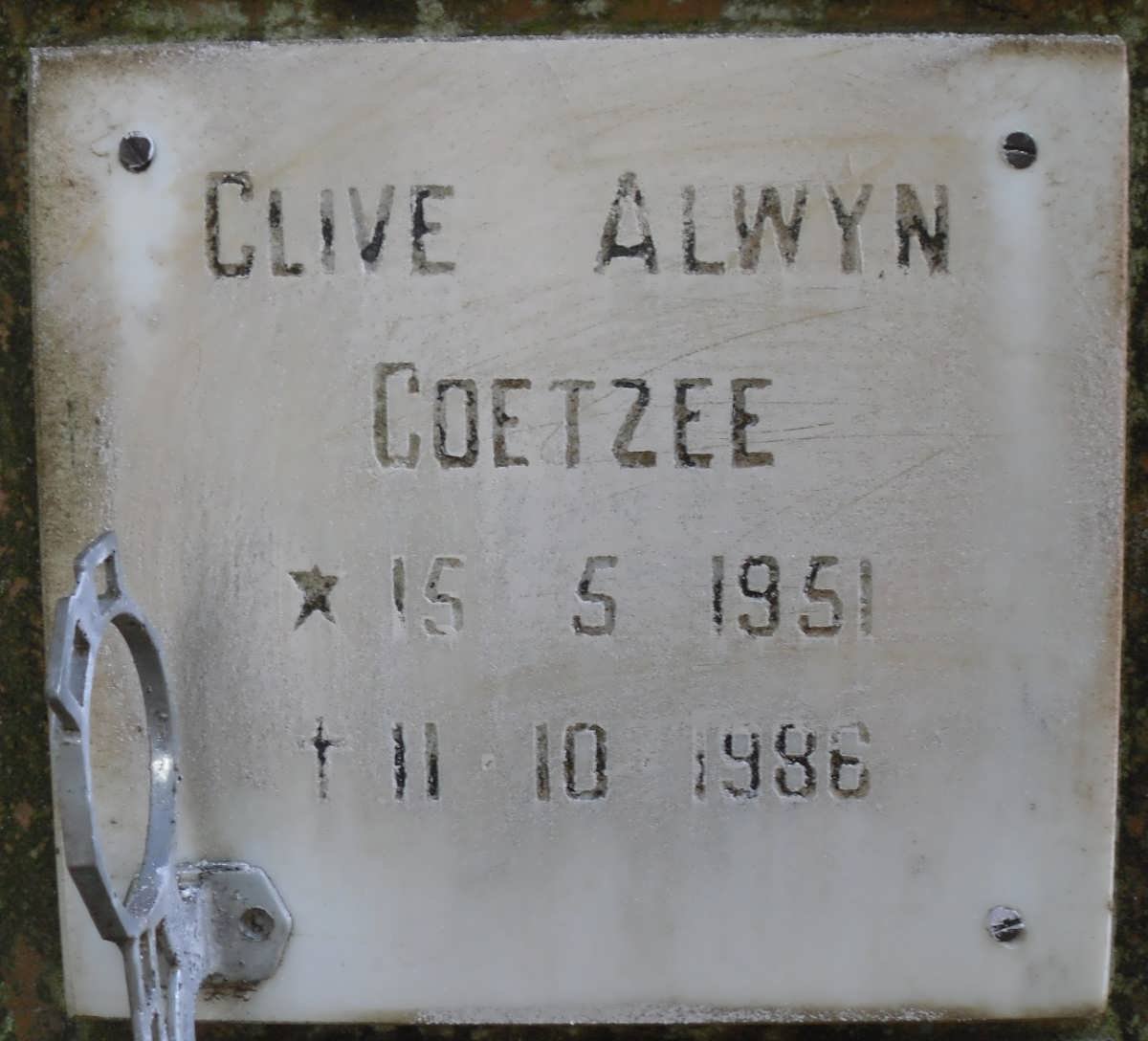 COETZEE Clive Alwyn 1951-1986