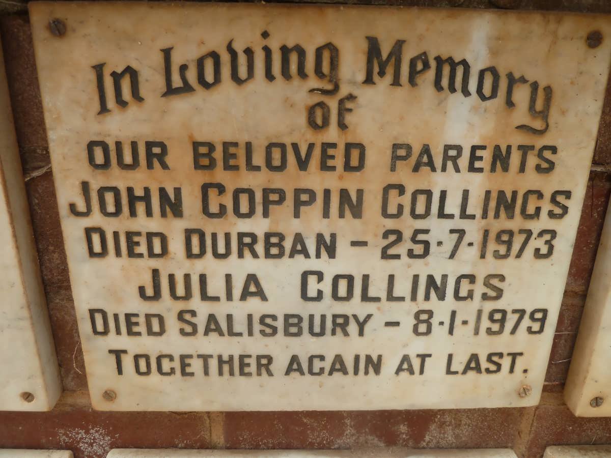 COLLINGS John Coppin -1973 &amp; Julia -1979