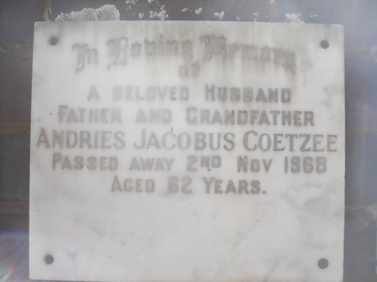 COETZEE Andries Jacobus -1968
