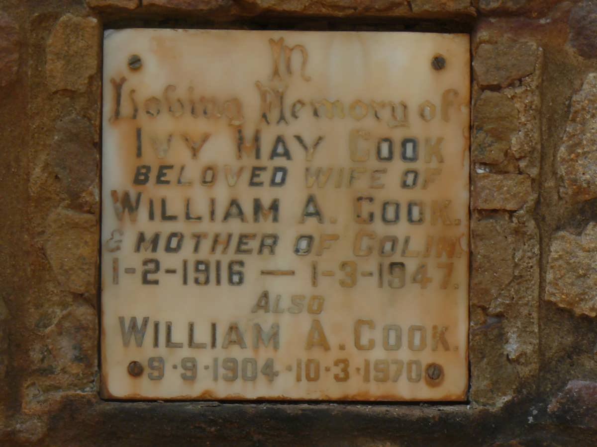 COOK William A. 1904-1970 &amp; Ivy May 1916-1947