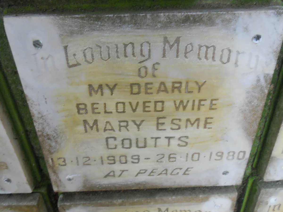 COUTTS Mary Esme 1909-1980