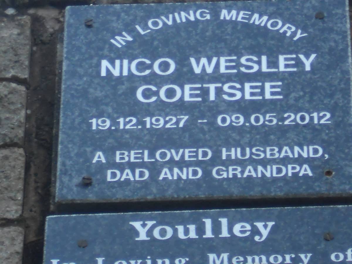 COETSEE Nico Wesley 1927-2012