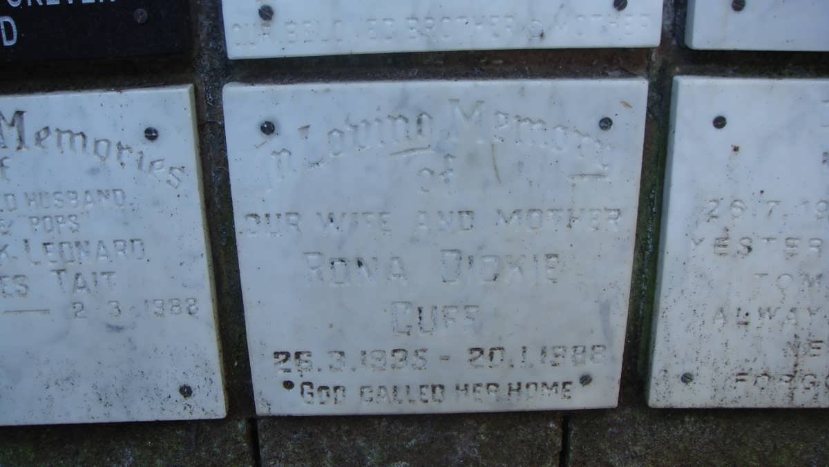 CUFF Rona Dickie 1935-1988