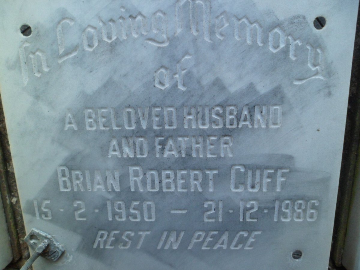 CUFF Brian Robert 1950-1986