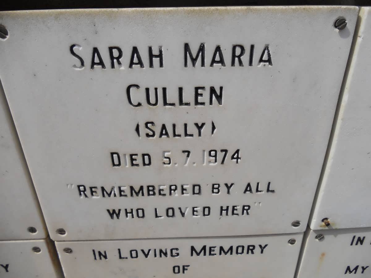 CULLEN Sarah Maria -1974