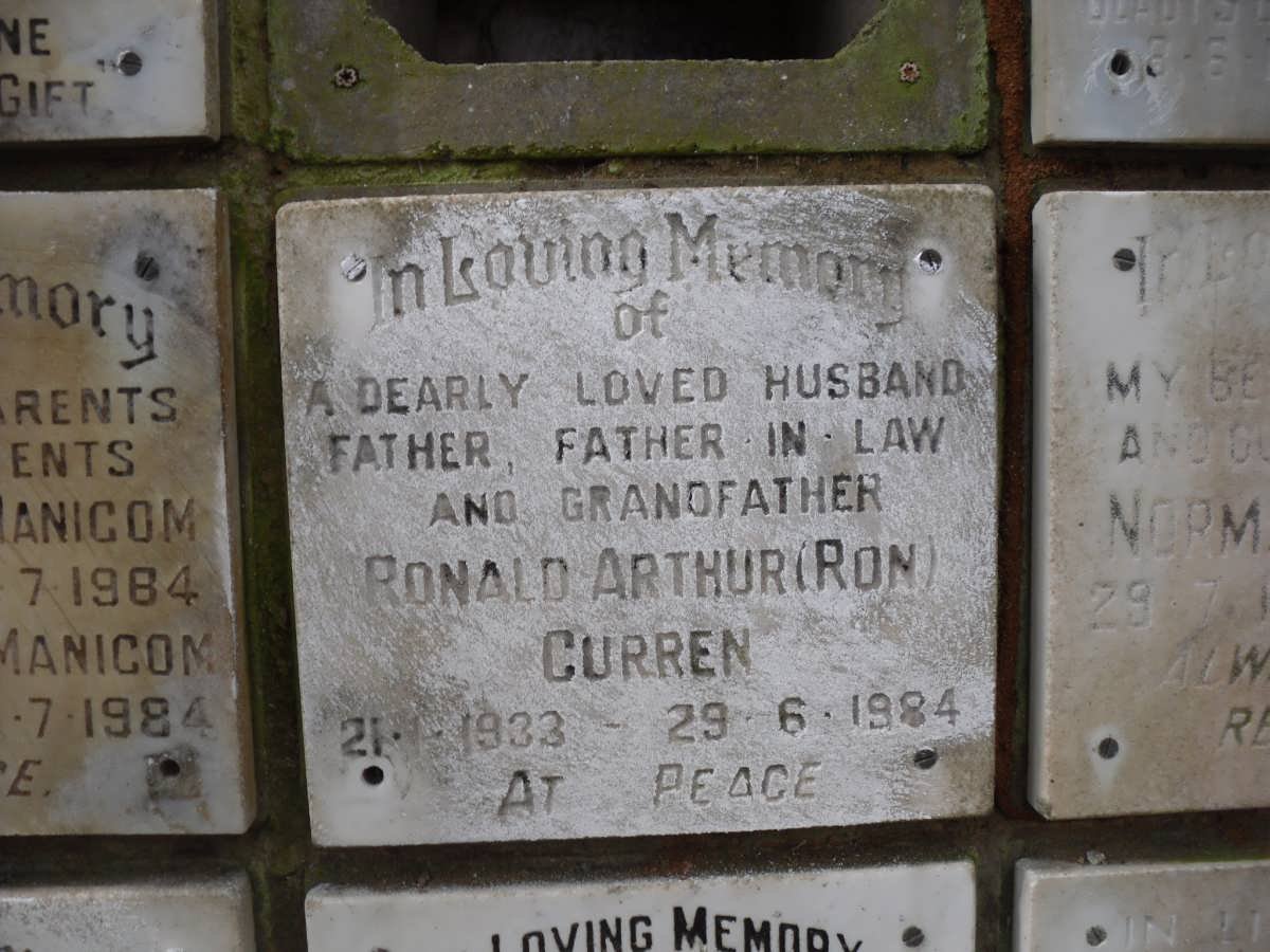 CURREN Ronald Arthur 1933-1984