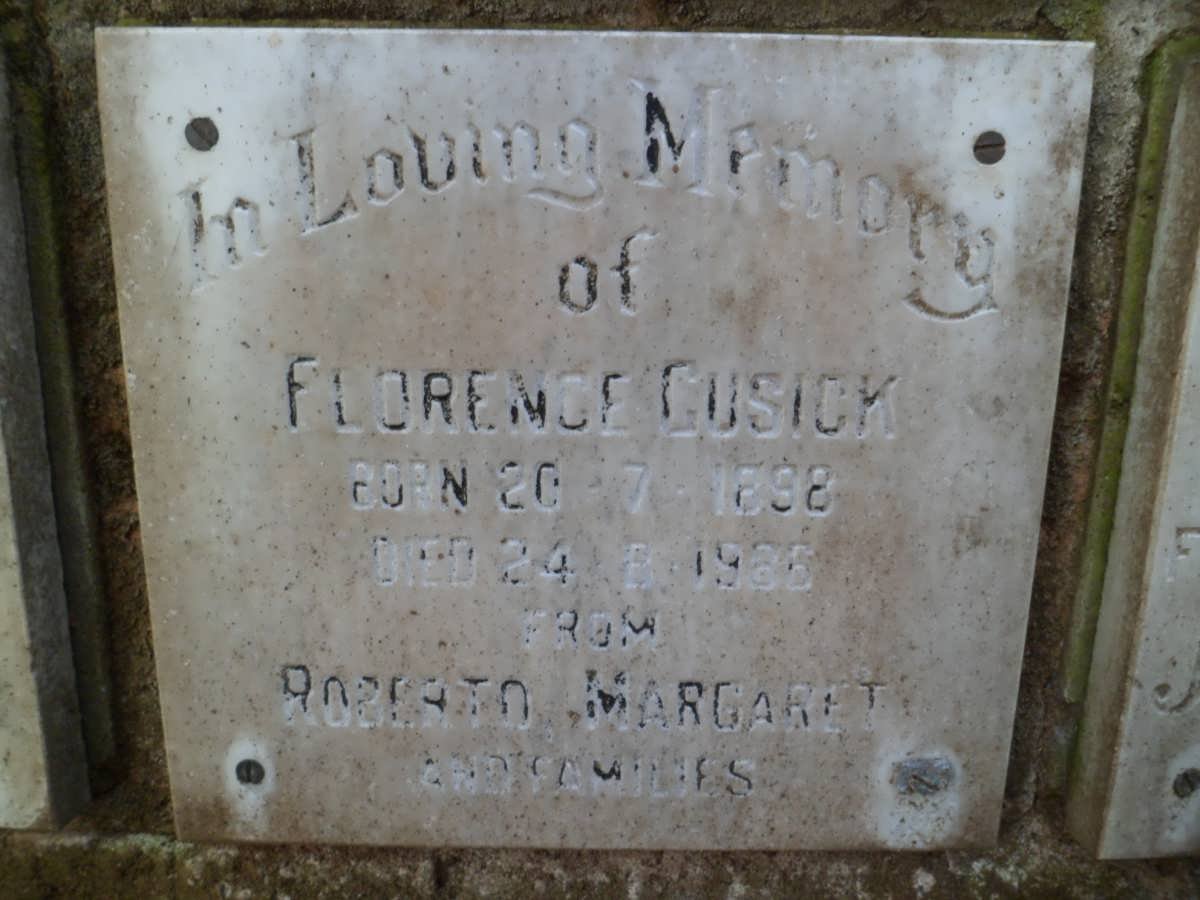 CUSICK Florence 1898-1986
