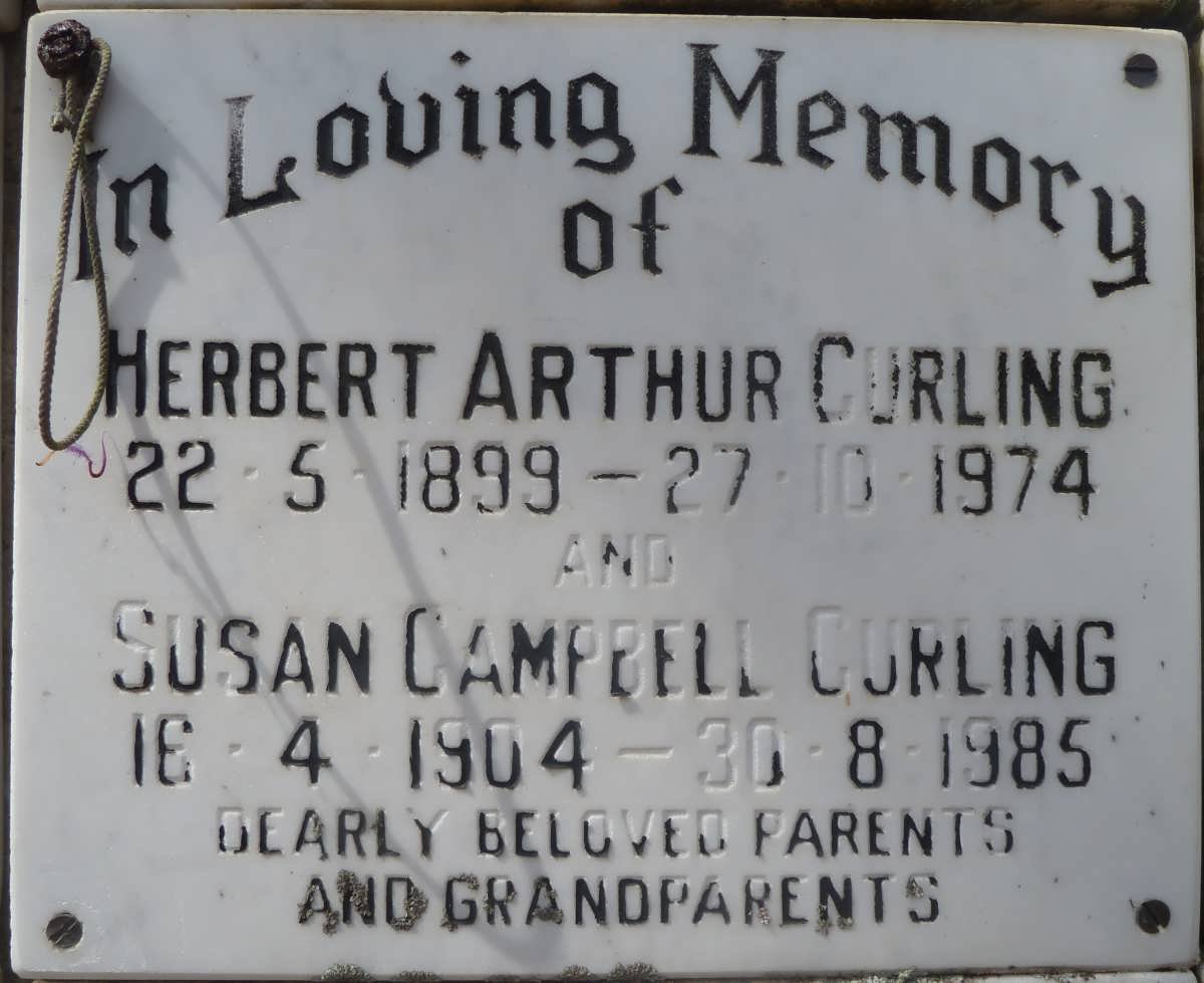CURLING Herbert Arthur 1899-1974 &amp; Susan Campbell 1904-1985
