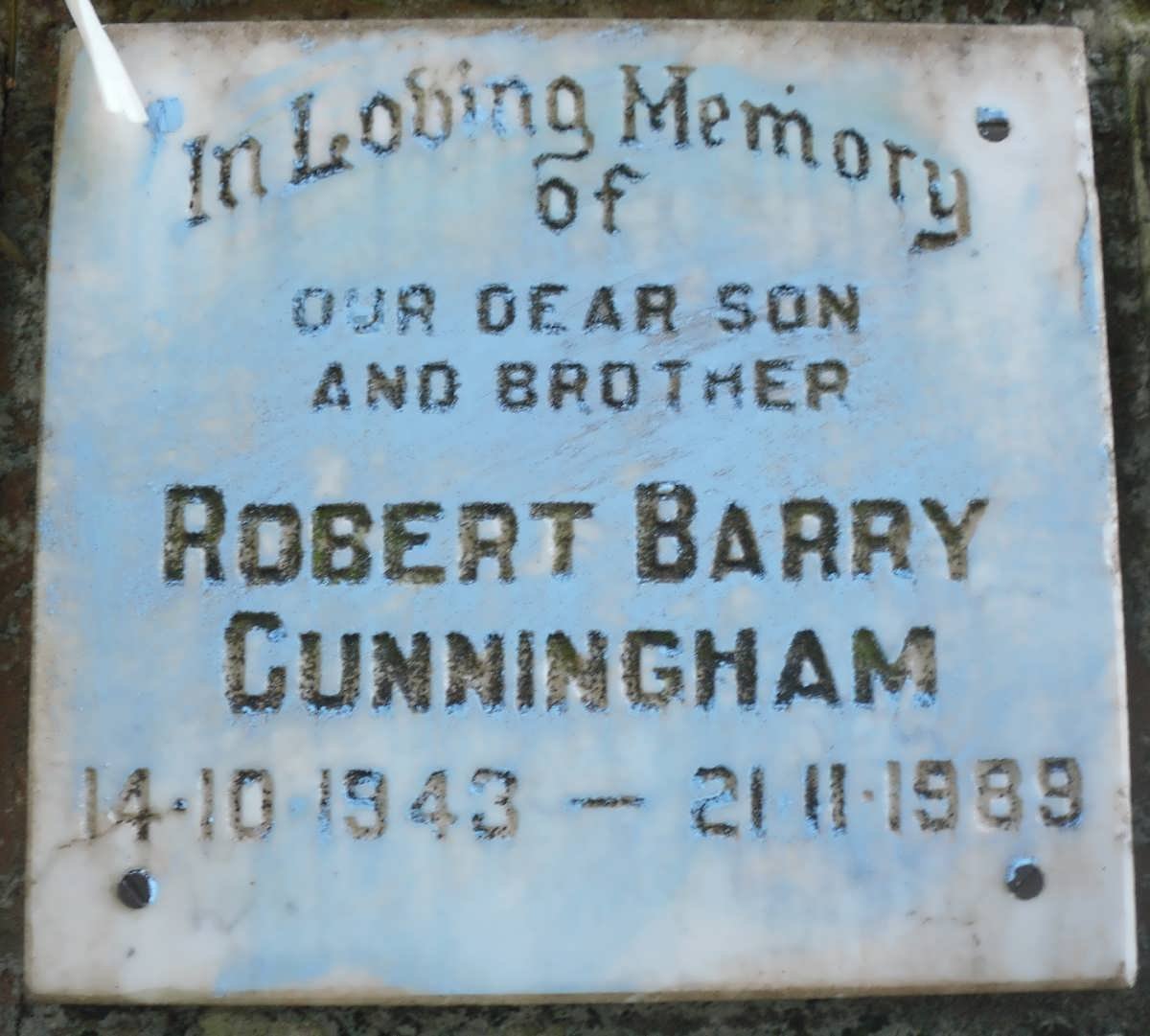 CUNNINGHAM Robert Barry 1943-1989