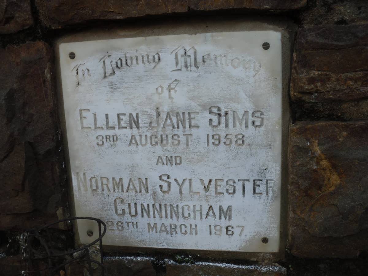 CUNNINGHAM Norman Sylvester -1967 :: SIMS Ellen Jane -1958