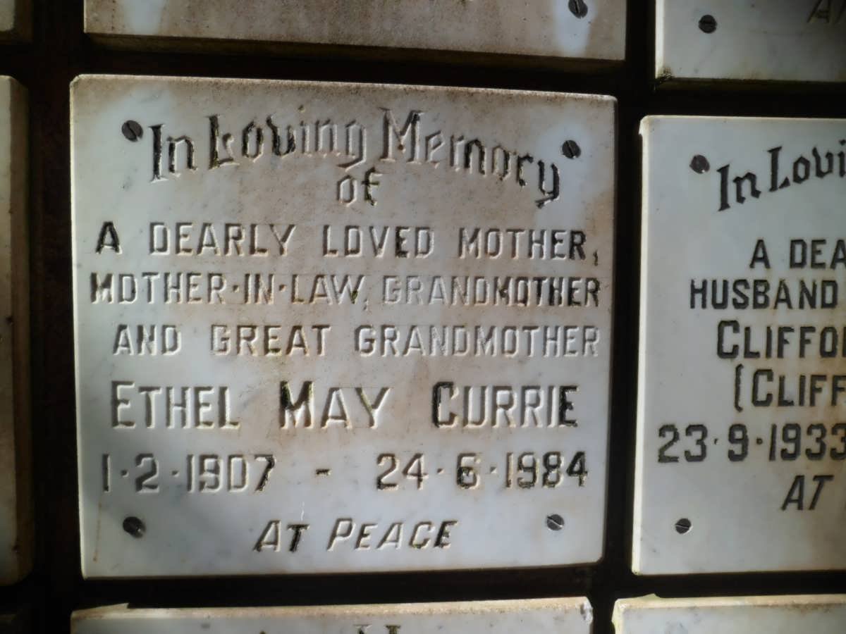 CURRIE Ethel May 1907-1984