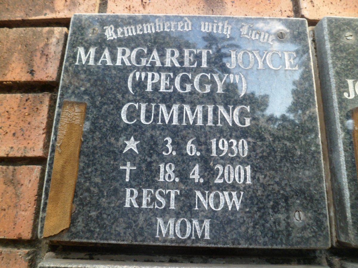 CUMMING Margaret Joyce 1930-2001