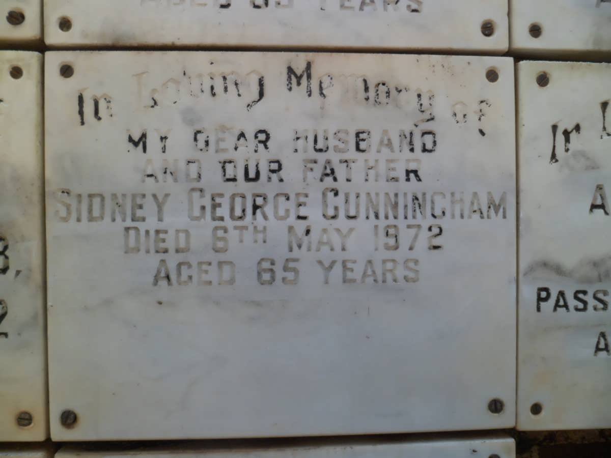 CUNNINGHAM Sidney George -1972