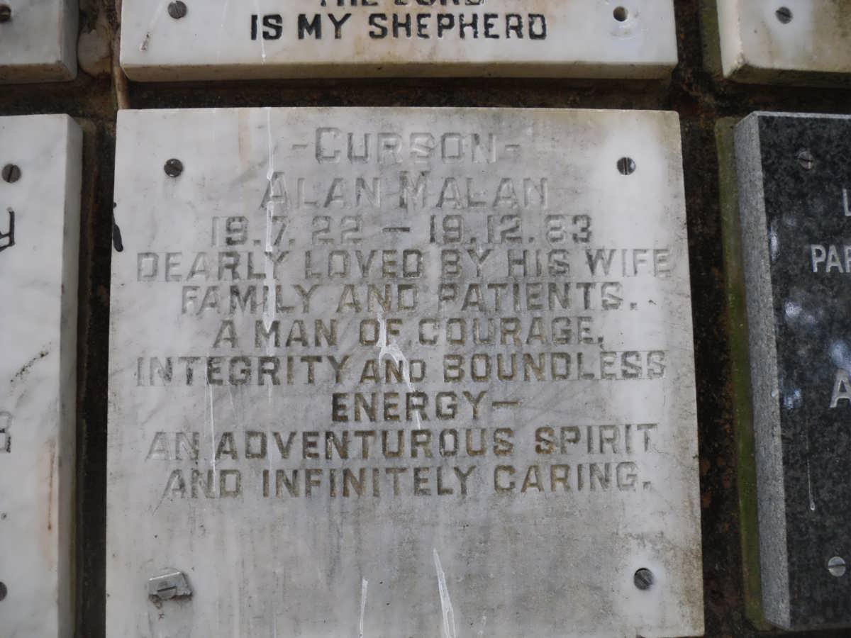 CURSON Alan Malan 1922-1983